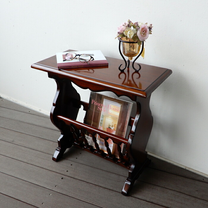 楽天市場】マガジンラック マホガニーマガジンテーブル 雑誌入れ 新聞