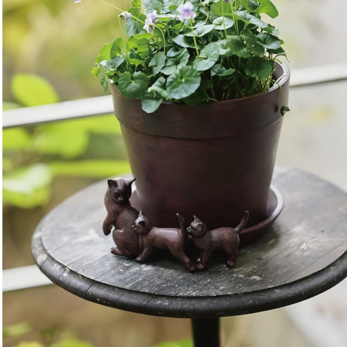 楽天市場】植木鉢 プランター ポット＆ソーサー 親子猫おさんぽ 猫
