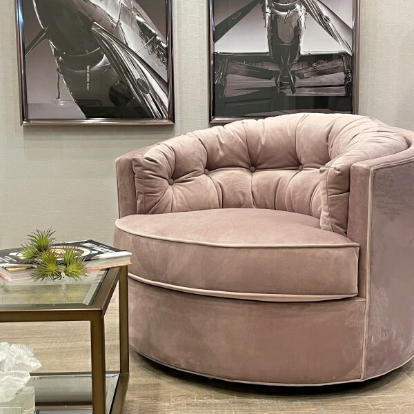 楽天市場】回転式一人掛けソファ ラウンジチェア ピンク フロアチェア