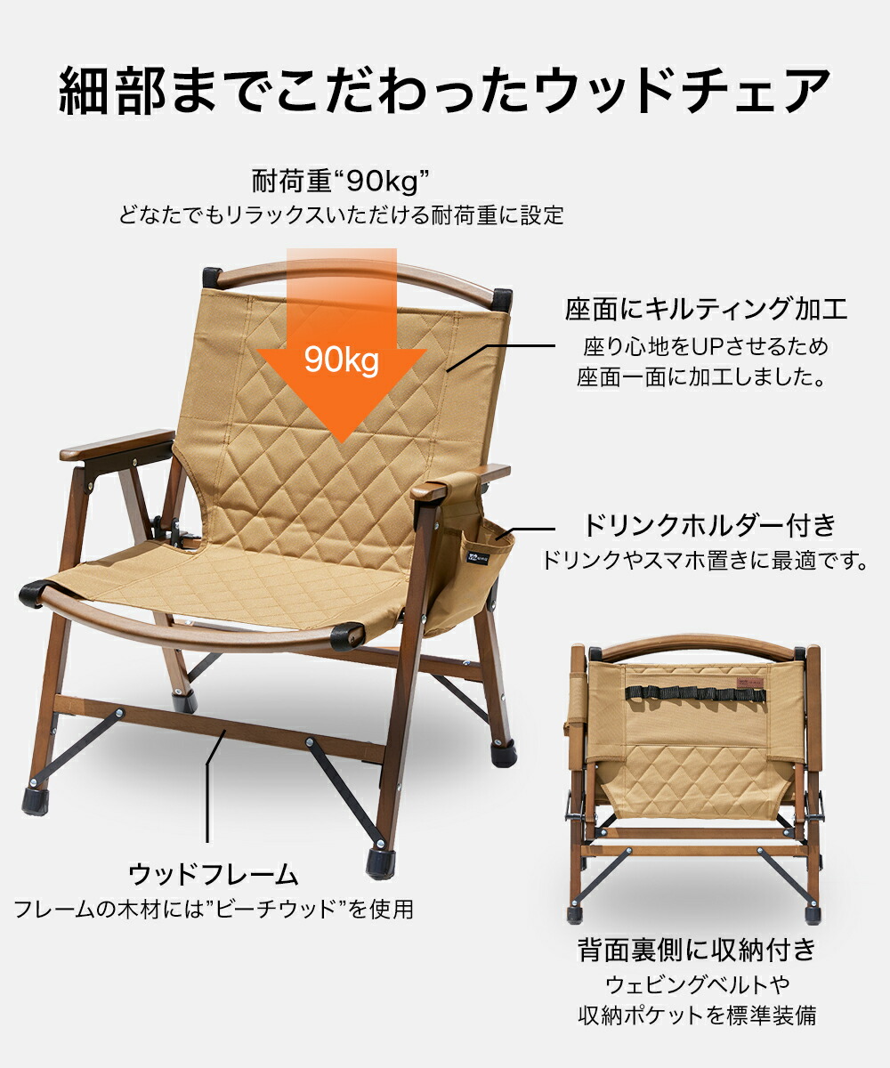 楽天市場】【お得な2脚セット！】WAQ Folding Wood Chair 2脚セット