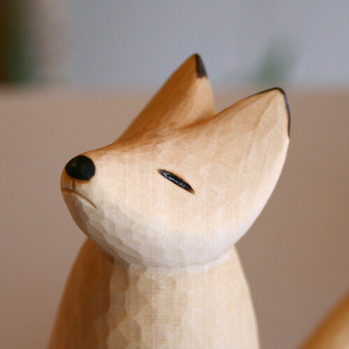 楽天市場】木彫り きつね まちぼうけ きたきつね 小 うぃるびぃ工房