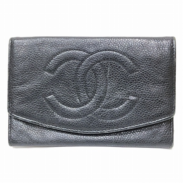 シャネル(CHANEL) キャビアスキン(Caviarskin) 中古 レディース長財布