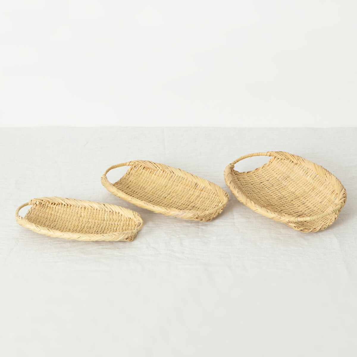 楽天市場】手つき楕円ざる 小/中/大 3サイズ Dタイプ すず竹 ござ目