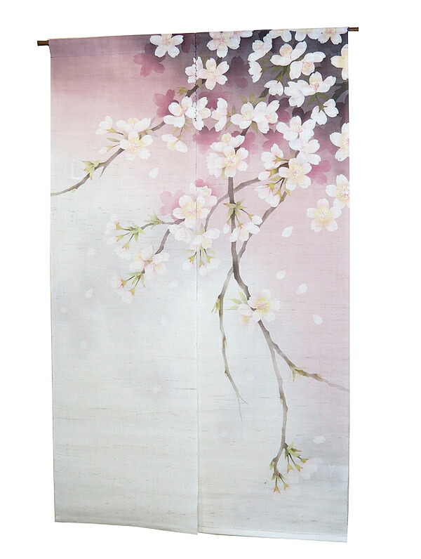 楽天市場】のれん 麻のれん 暖簾・桜咲く（のれん 和風 モダン 麻