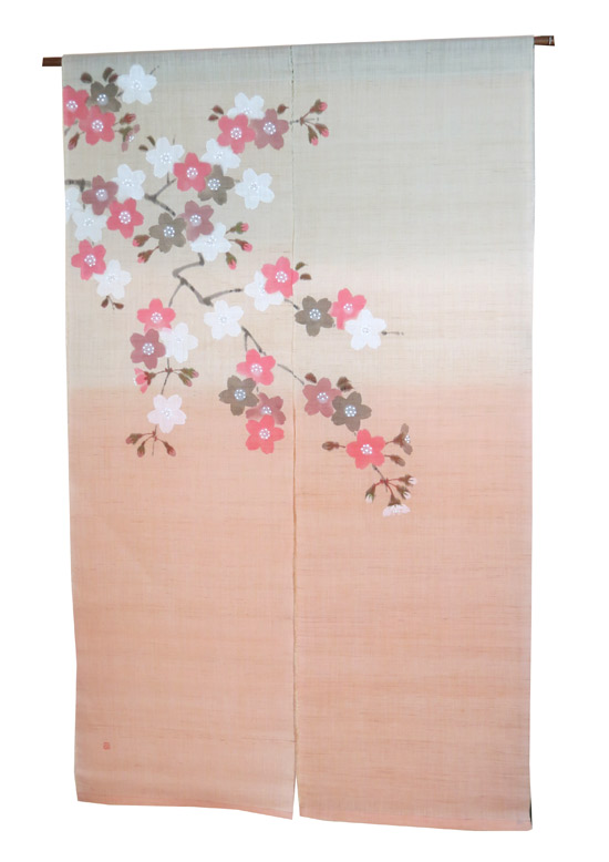 楽天市場】羅工房暖簾（麻桜のれん）・桜/1点限り（桜 さくら サクラ