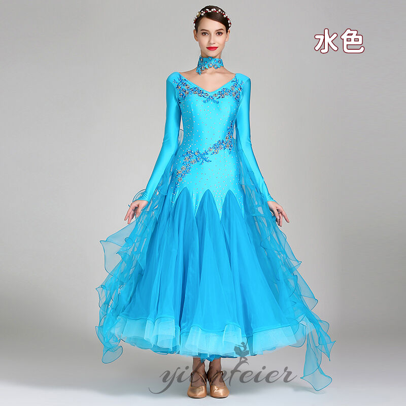 楽天市場】社交ダンスドレス 社交ダンス衣装 ラインストーン華やか10色