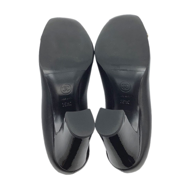 楽天市場】CHANEL シャネル パンプス レザー パテントレザー ブラック