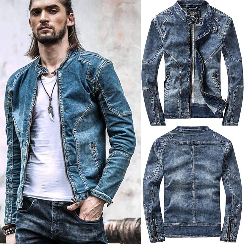 楽天市場】ヴィンテージ スタンドカラー デニム ライダース ジャケット