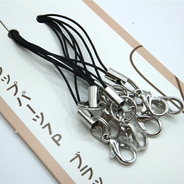 楽天市場】携帯ストラップパーツ 7P ブラック 【メール便対応】（1通20