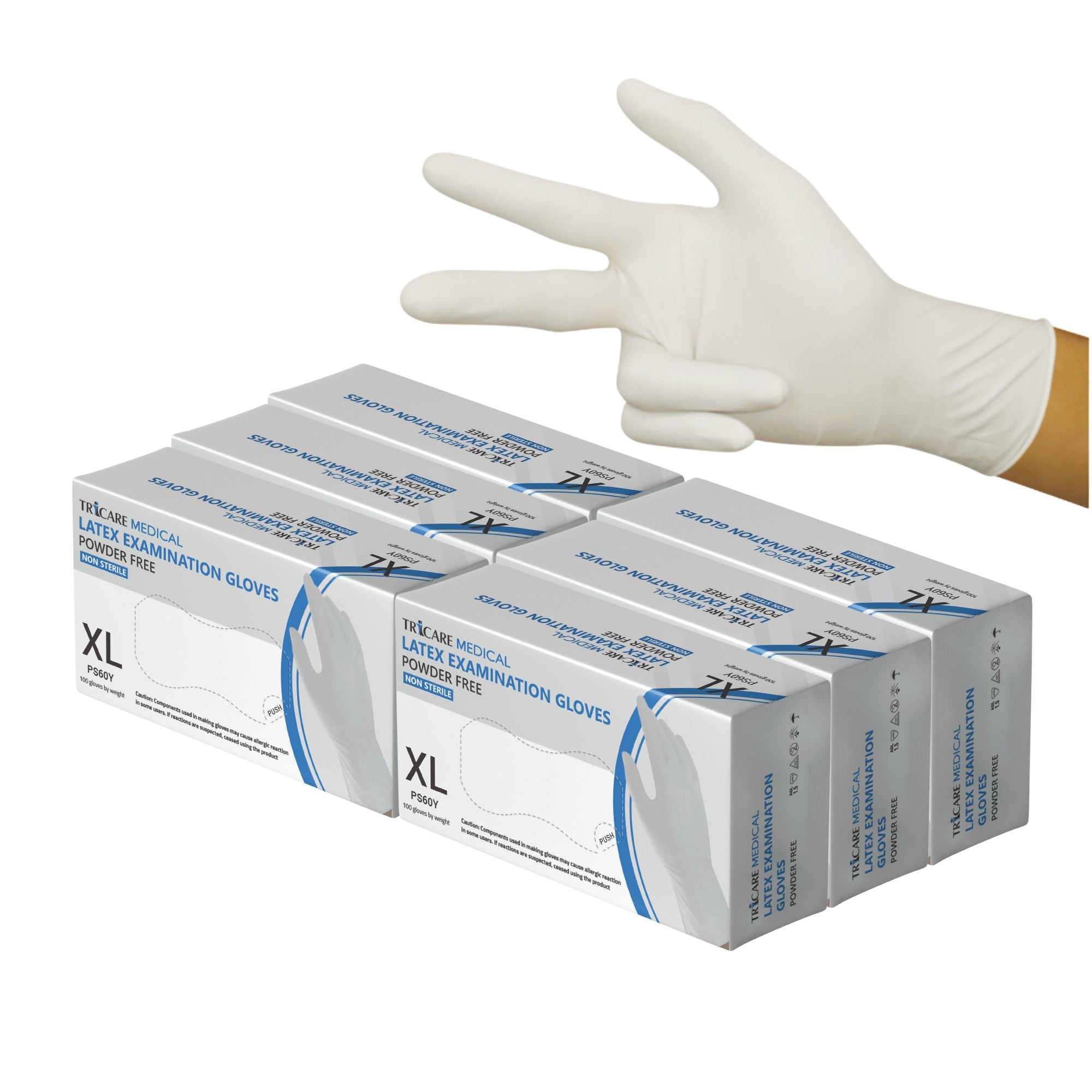 TriCare Medical Latex Exam Gloves - Powder-Free, 5.5mil, FDA