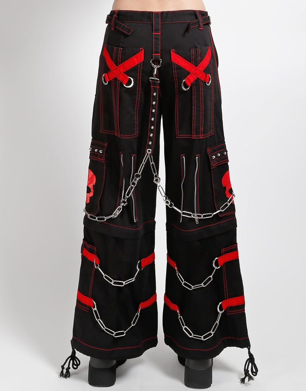 TRIPP NYC - SKULL ZIP OFF PANT RED