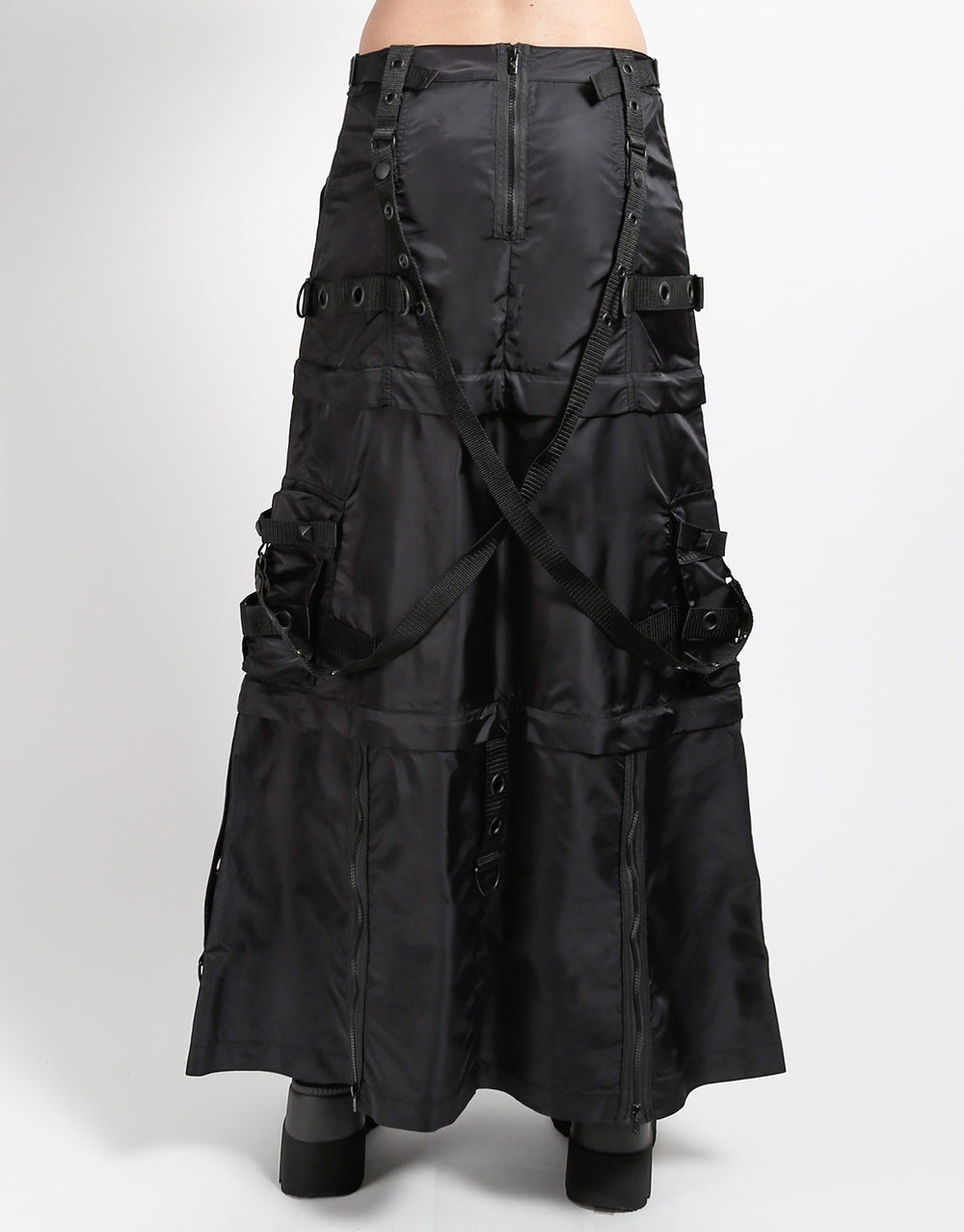 TRIPP NYC - ZIP OFF MEGA NYLON SKIRT BLACK