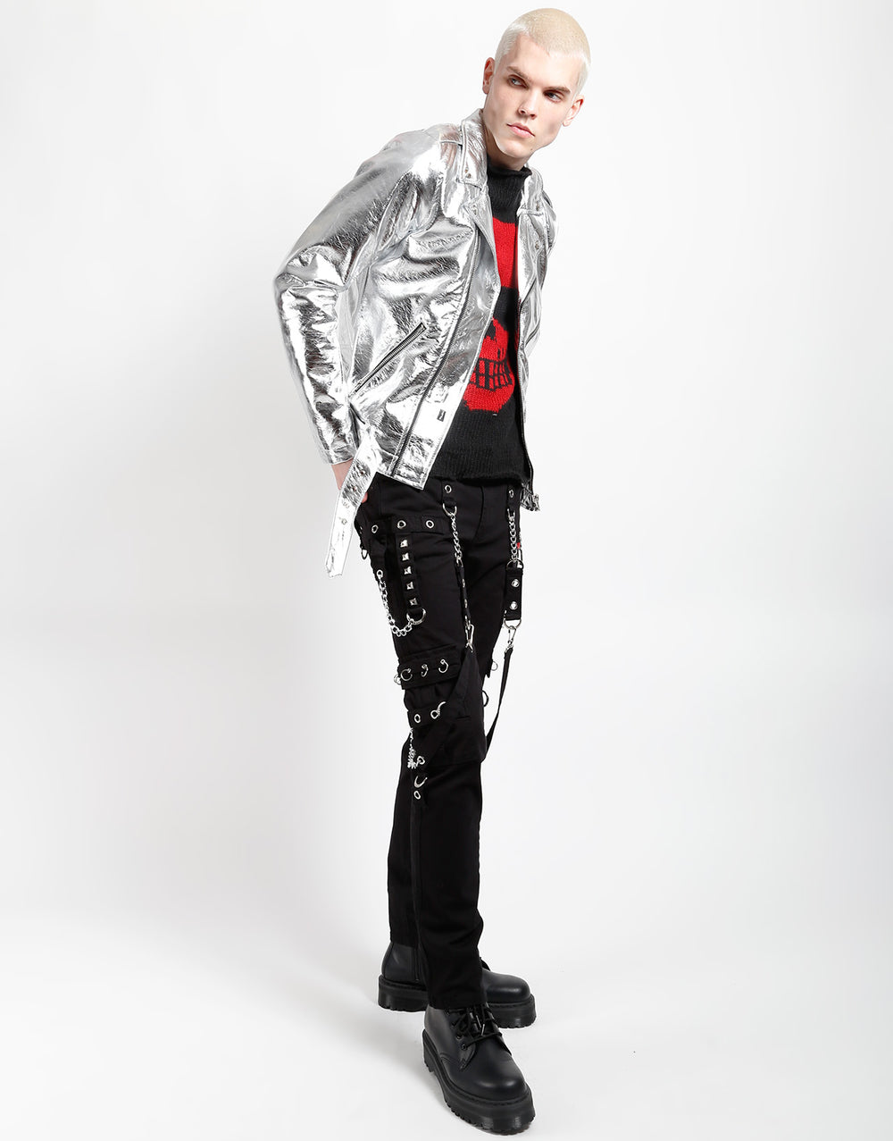 TRIPP NYC - METALLIC FAUX LEATHER MOTO