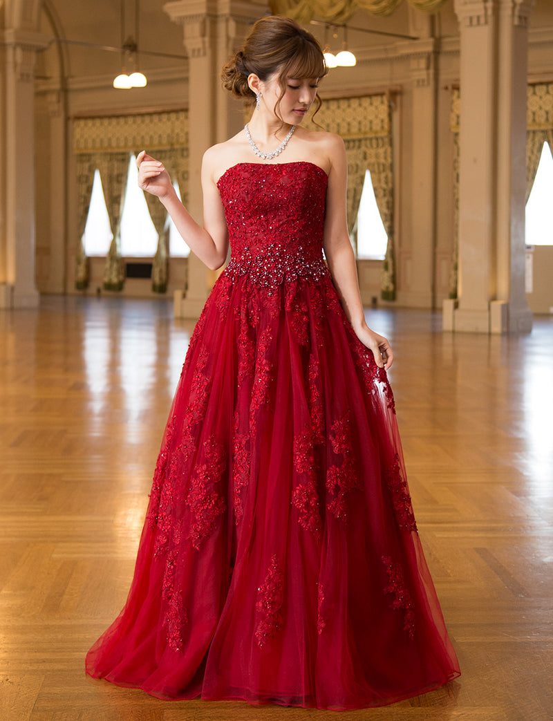 演奏会ドレス コンクールドレス ステージ衣装｜レッド 赤 Fine