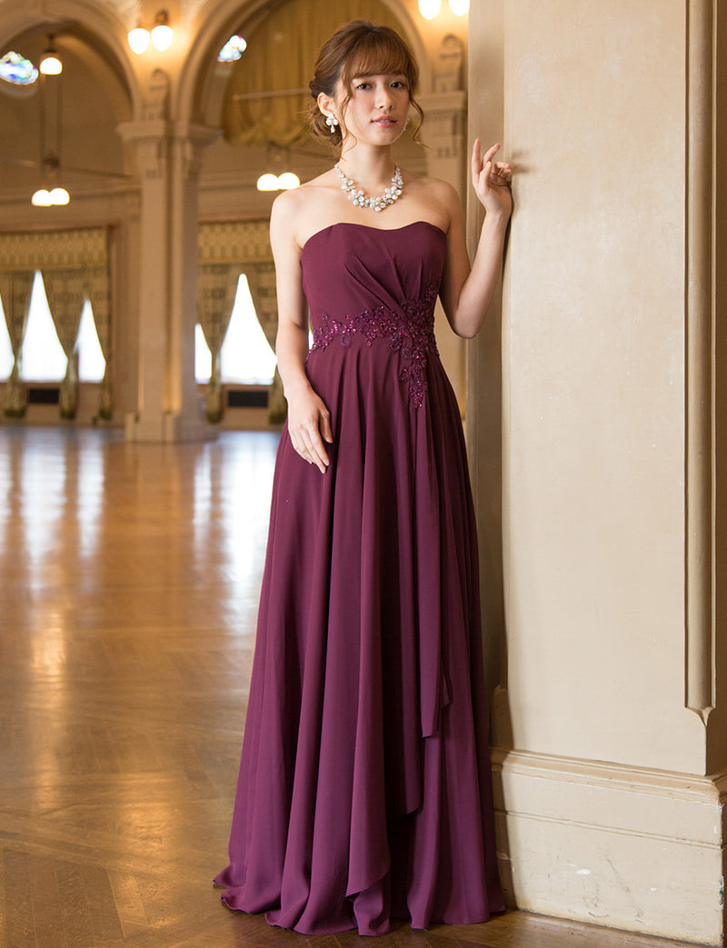 演奏会用ドレス 声楽ドレス ステージドレス｜バーガンディー 紫 Fine