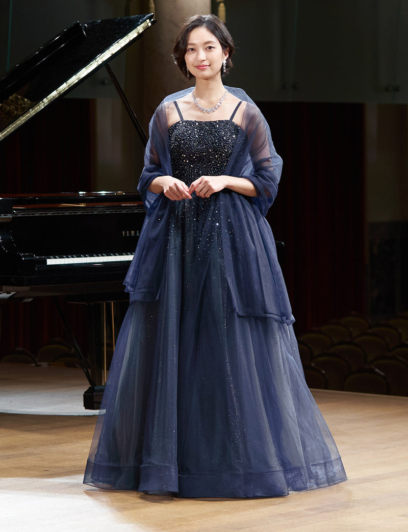 ダークネイビー ステージドレス・演奏会ドレスにお薦めロングドレス