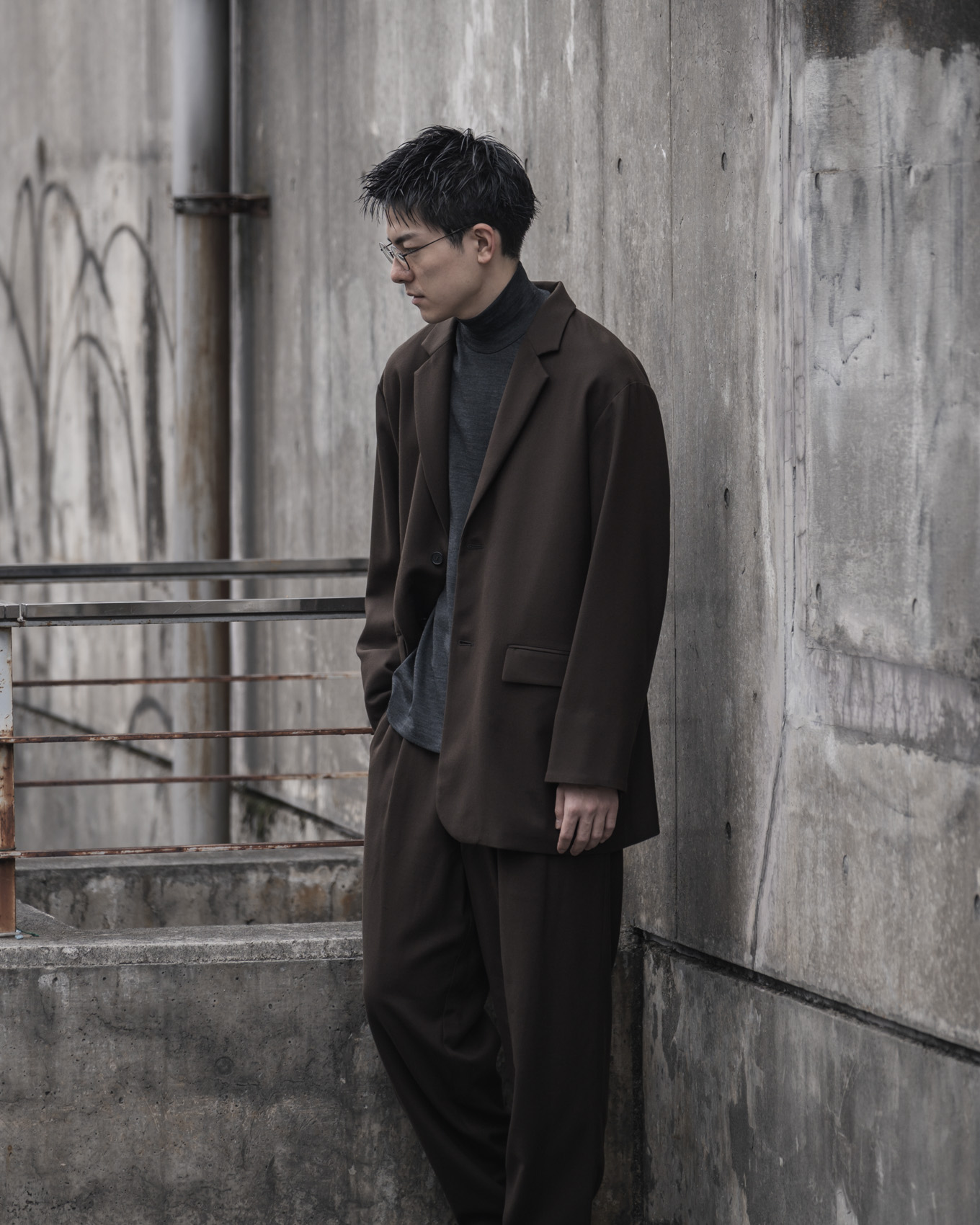 WIRROW / Botany Wool Soft Jacket (Dark Brown) | twelve