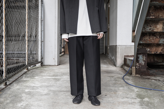 WIRROW -Wool Wide Tapered Slacks & Simple Belt- | twelve blog