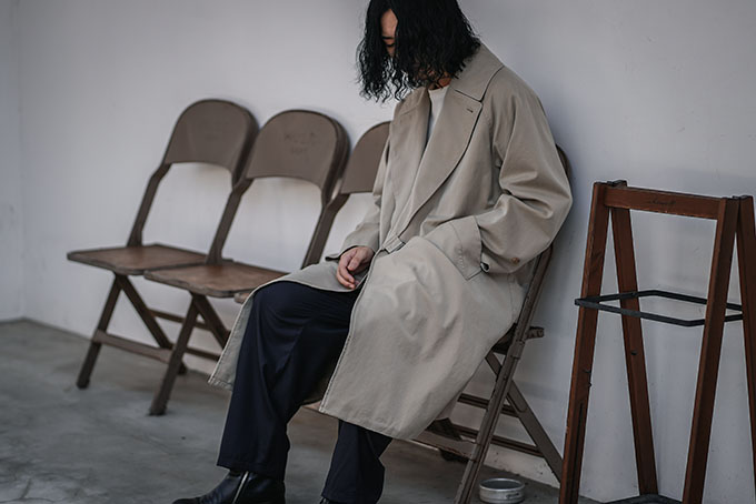 COMOLI -コモリシャツ, ウールフラノ スタンドカラージャケット&パンツ