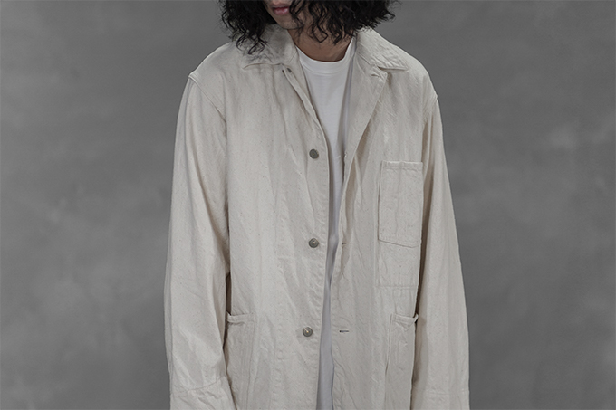 COMOLI -エクリュデニム ワークジャケット, コットンシルク オーバー