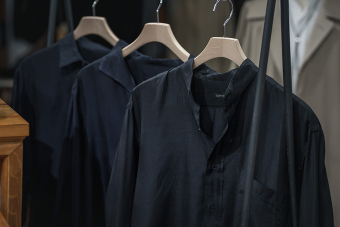 COMOLI -ウールシルク スキッパーシャツ, コモリシャツ, プルオーバー