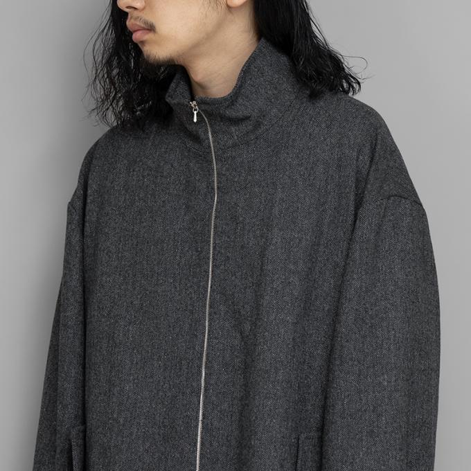 ssstein / Melton Zip Half Coat (Herringbone) | twelve
