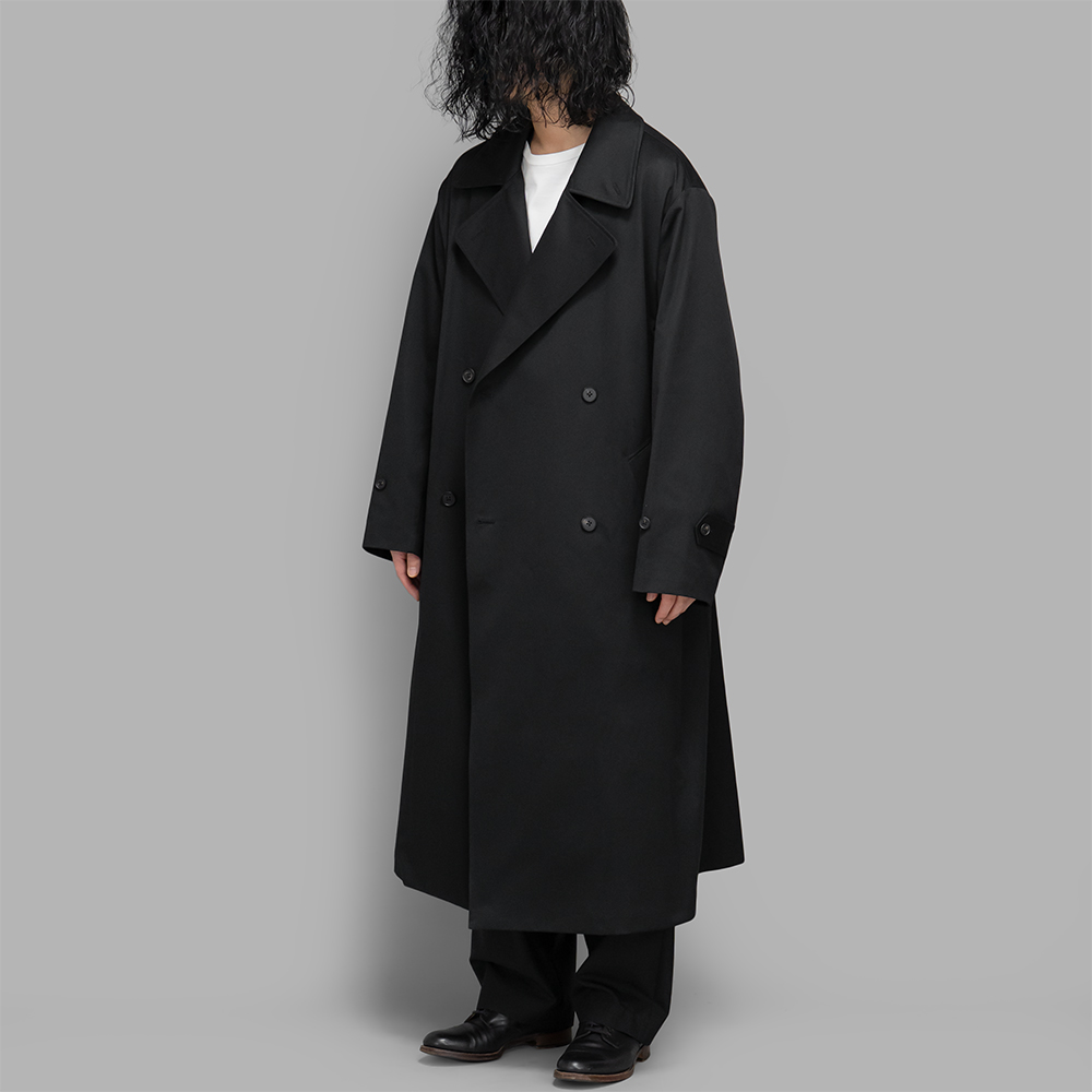 ssstein / Cotton Satin Oversized Double Breasted Coat | twelve