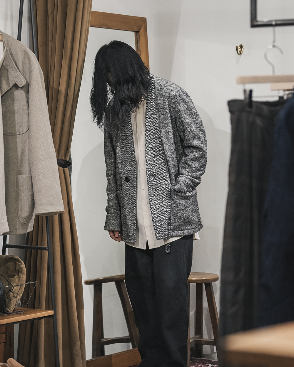 SALE】m's braque / S1B No Collar Cardigan Jacket | twelve