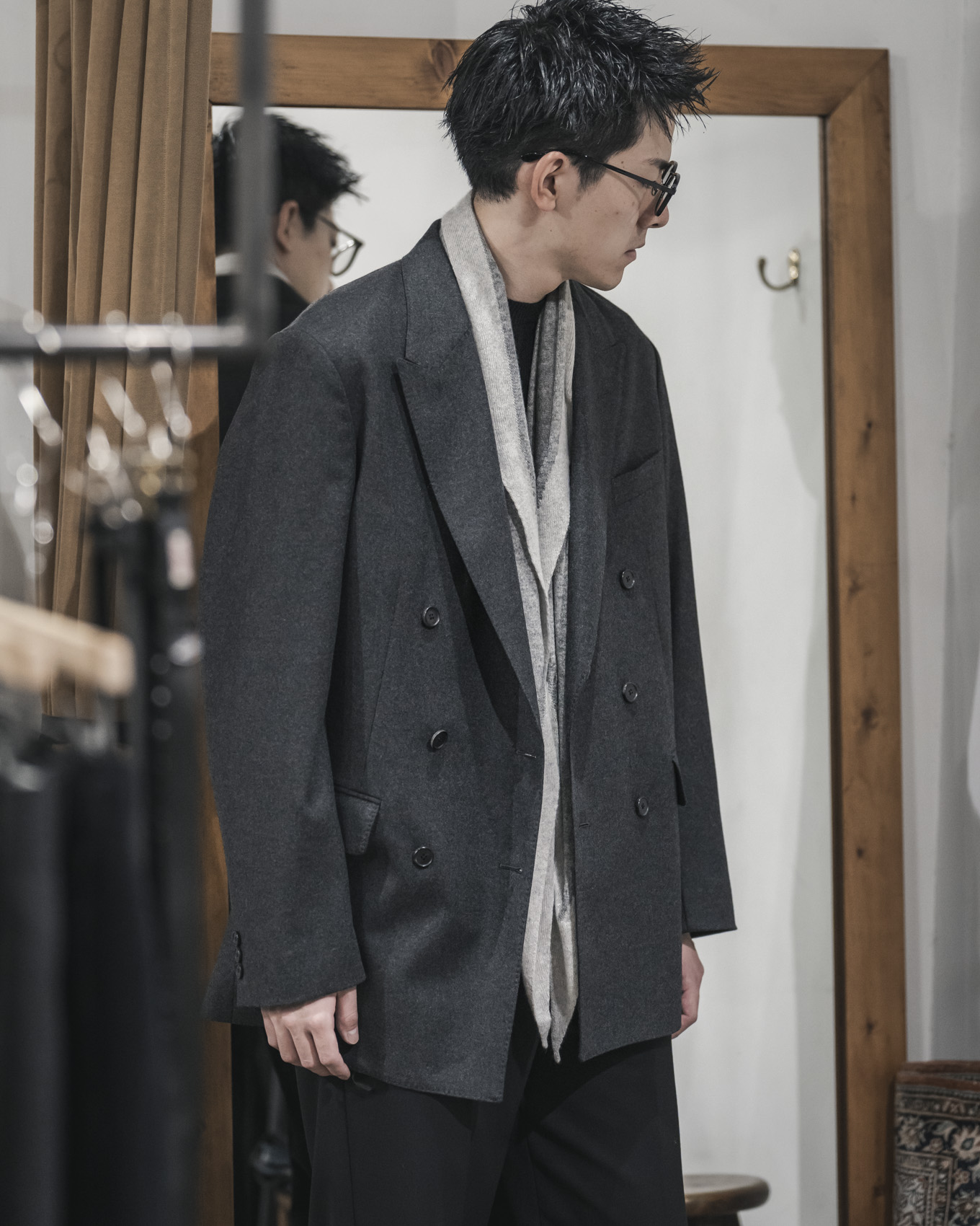 ANSNAM / Stingray Scalf (Gray / Pale Gray) | twelve