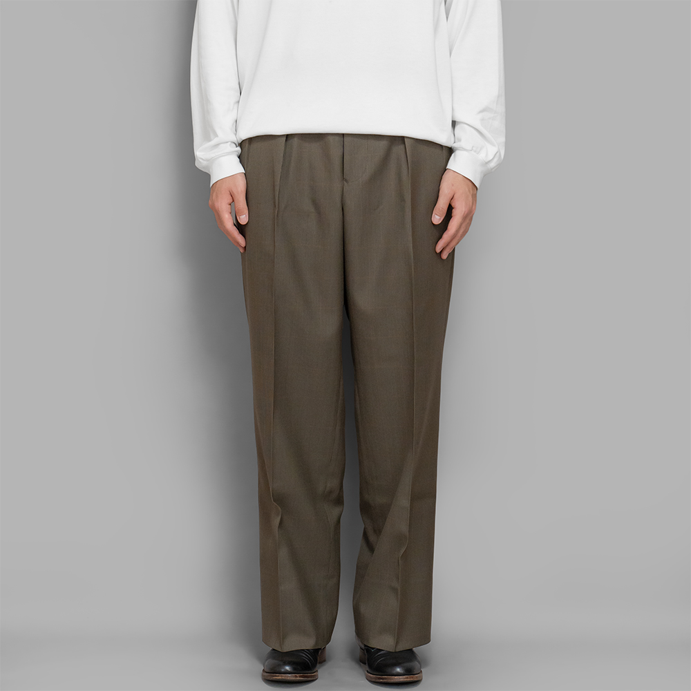 MAATEE&SONS / Forever Slacks Type2 Wool Pincheck (Khaki) | twelve