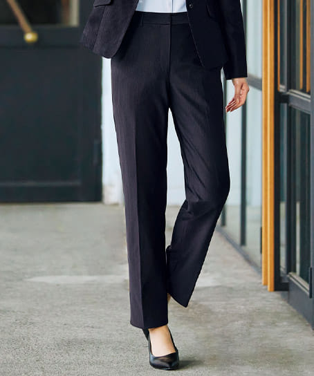 全2色】ストレートパンツ（裾上げ不要・形態安定・ストレッチ・速乾