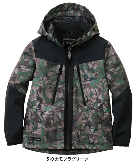 G.G.】防水防寒ブルゾン（迷彩）（耐水圧10，000mm/透湿24，000g