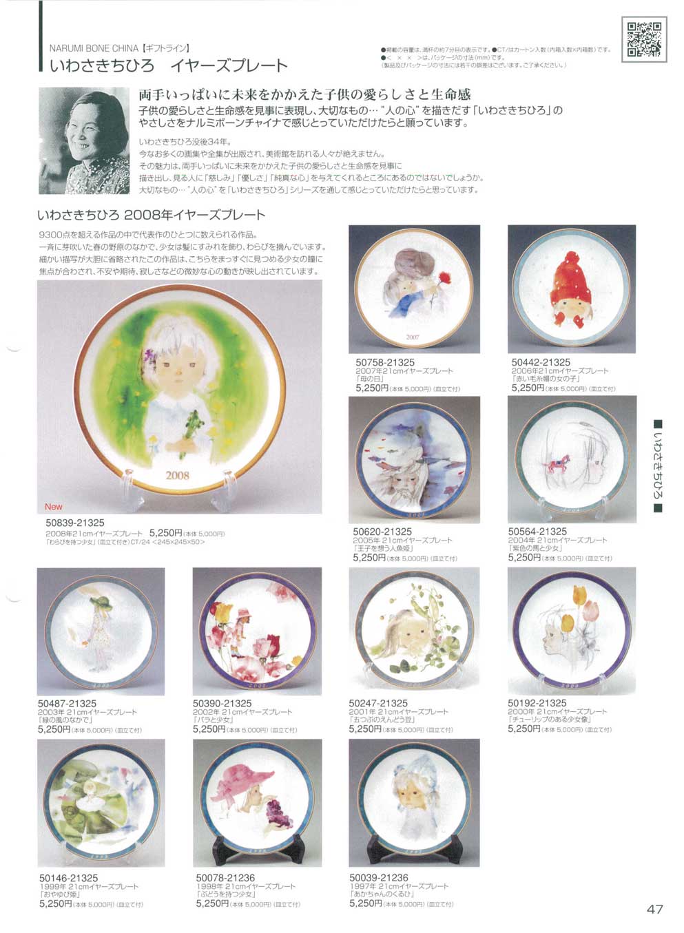 食器 いわさきちひろイヤーズプレートナルミ総合カタログ2008年