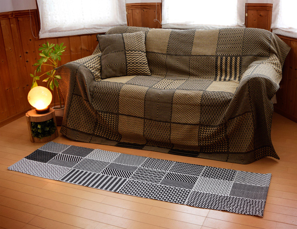 アフリカンモチーフ マルチクロス 厚手 200×200 ソファー・ベッド