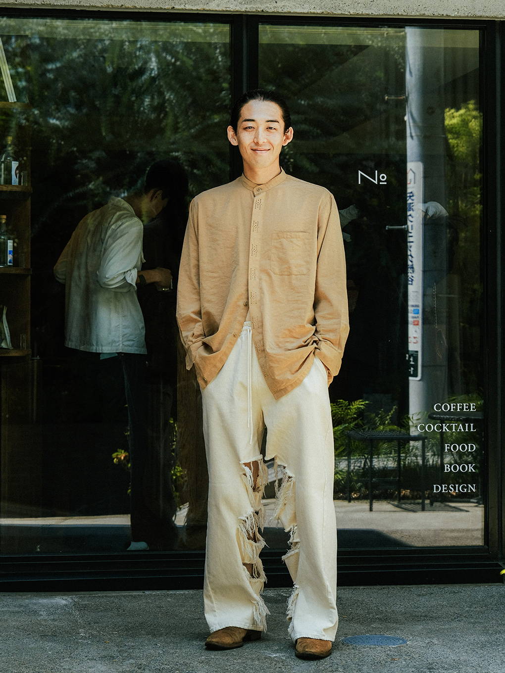 ELCHELE INSIDE RIPPEDHOLE PANTS ECRU 38｜パンツ ELCHELE INSIDE