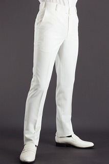 ストレッチ素材の白いスラックス｜東京上野 ステージパンツ販売店