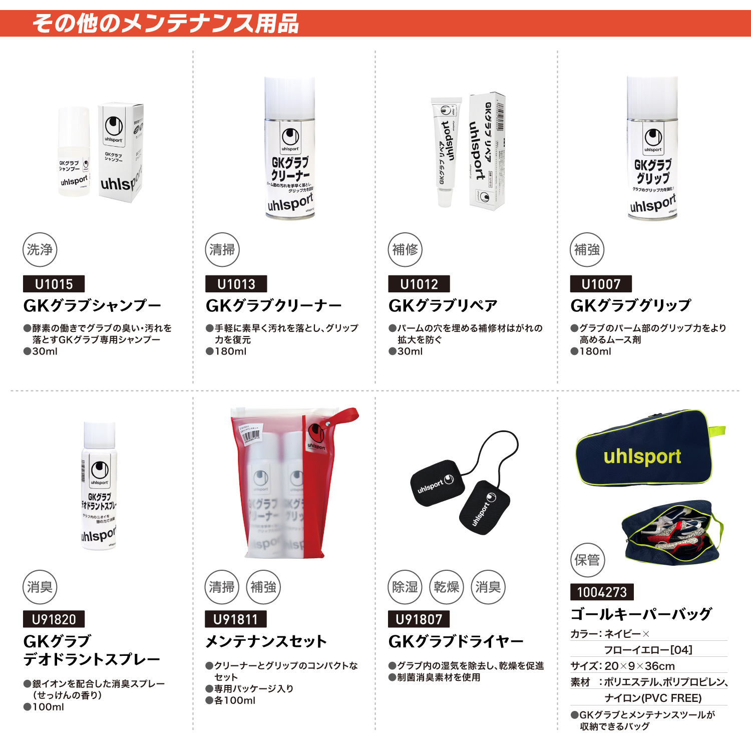 メンテナンスセット（U91811）｜MAINTENANCE｜キーパーグローブの