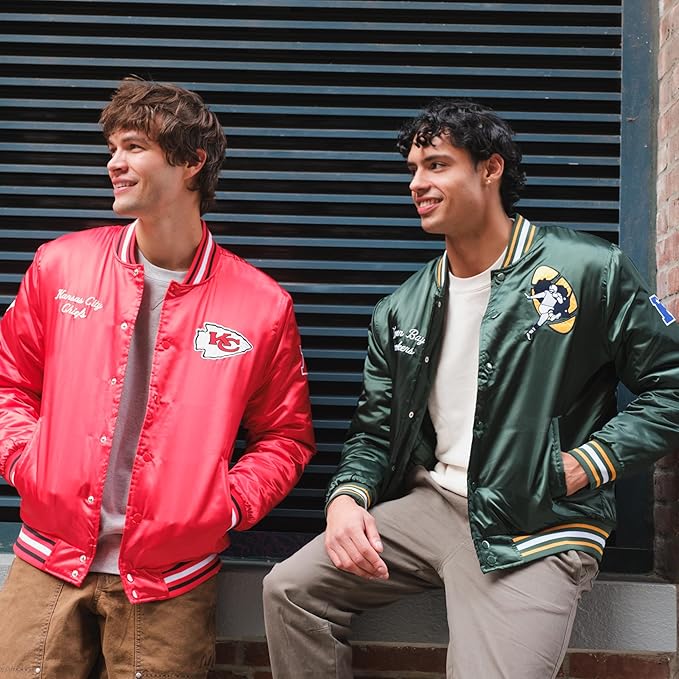 Ultra Game Adults NFL Official Supreme Satin Jacket|Chicago Bears