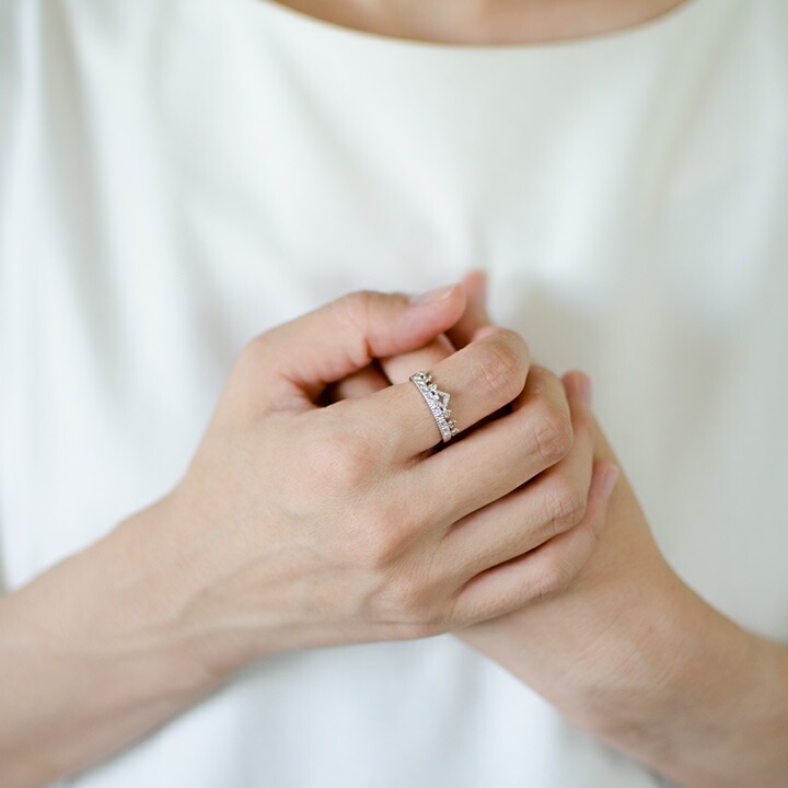 K18 ホワイトトパーズ ダイヤモンド リング 「diva」[商品番号:RG0625