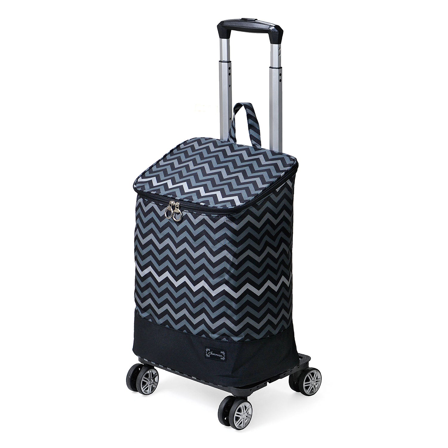 折りたたみ4輪ショッピングカート ファスナータイプ 15-5044