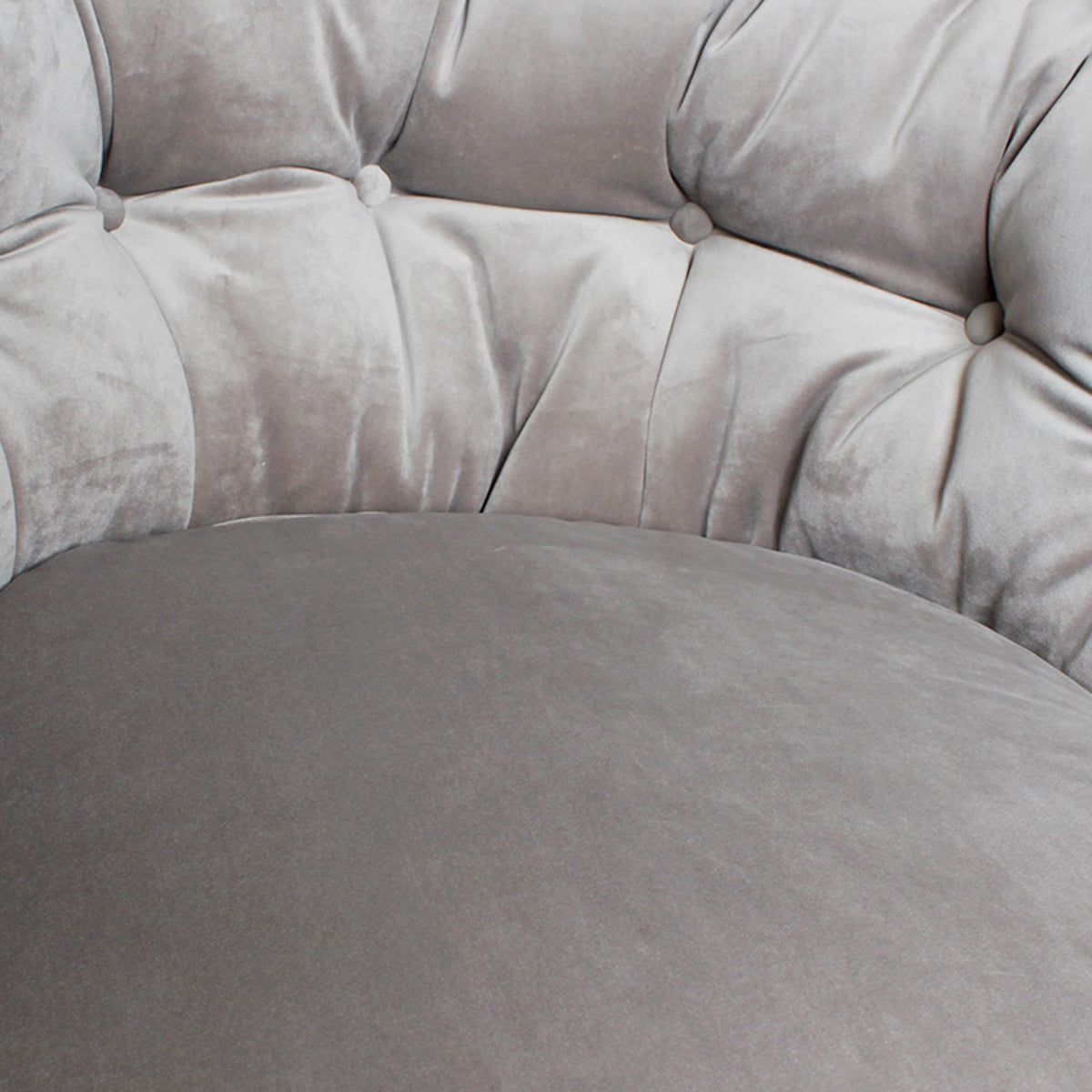 少し大きめ 一人掛けソファ/ 円形ソファ回転式 ベルベット生地（グレー