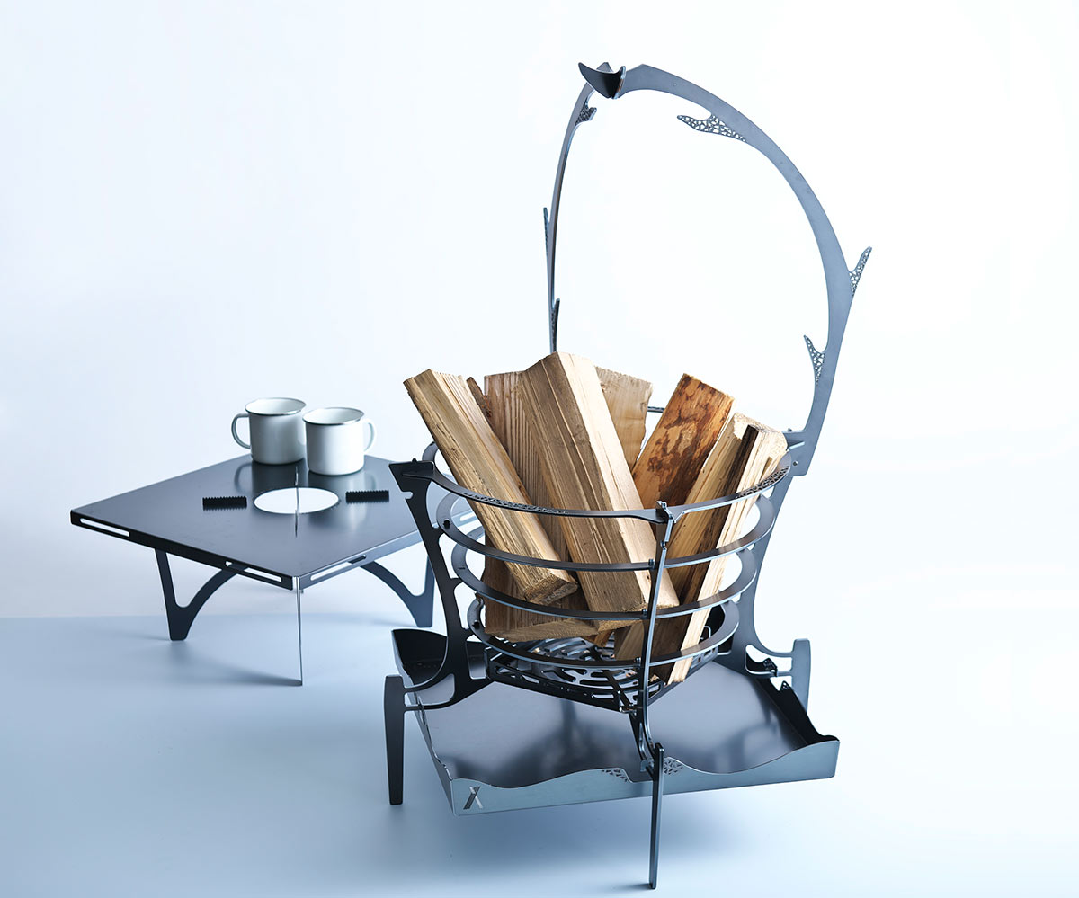 トリパスプロダクツグルグルファイヤーS 焚き火台 FUBOU2アイロン