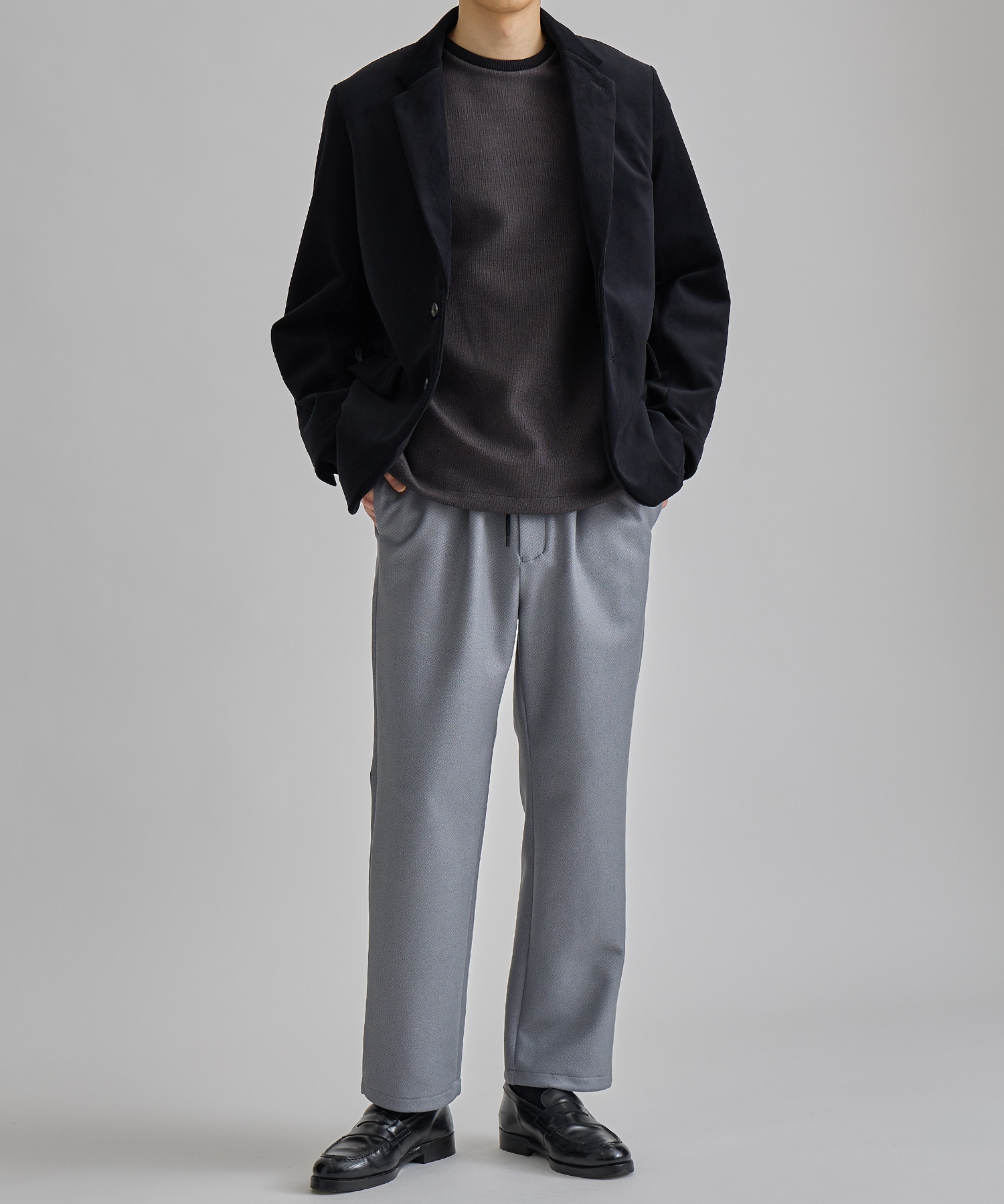 ＋3.6℃ダウンファブリックイージーパンツ(1 LIGHT GREY): : メンズ