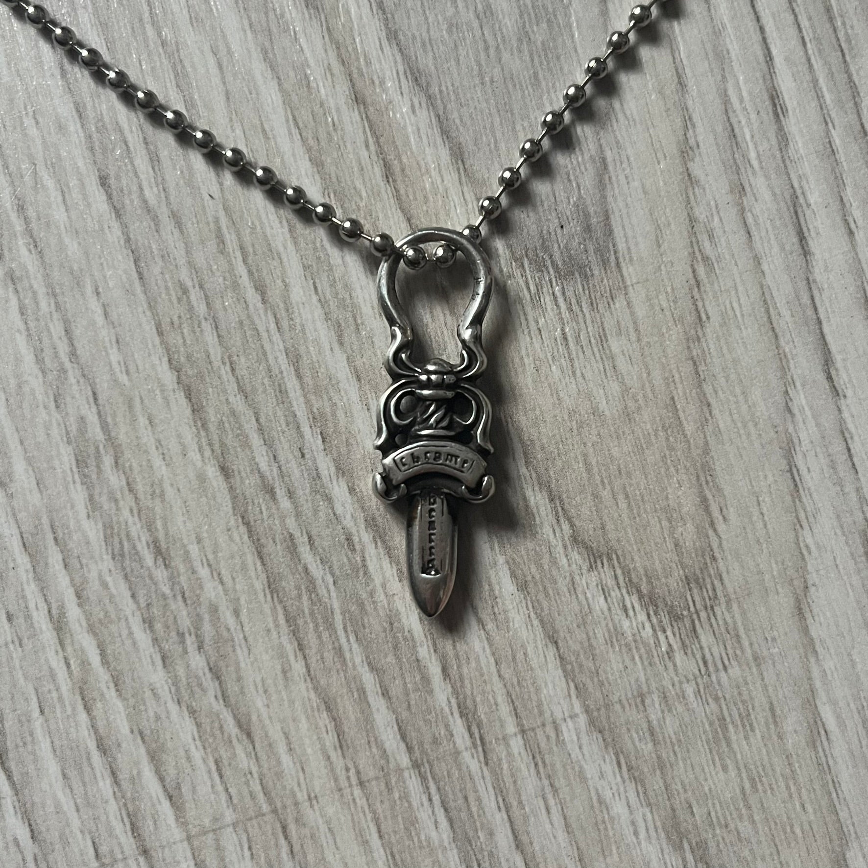 Chrome Hearts Dagger Zipper Silver Necklace – único13