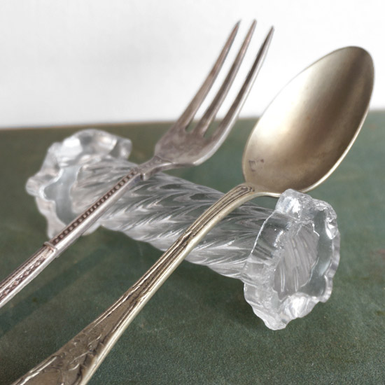 アンティーク カトラリーレスト クリスタル 欠けあり（uag11091