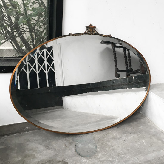 アンティーク オーバルミラー 鏡（uam1015） - アンティーク家具・雑貨