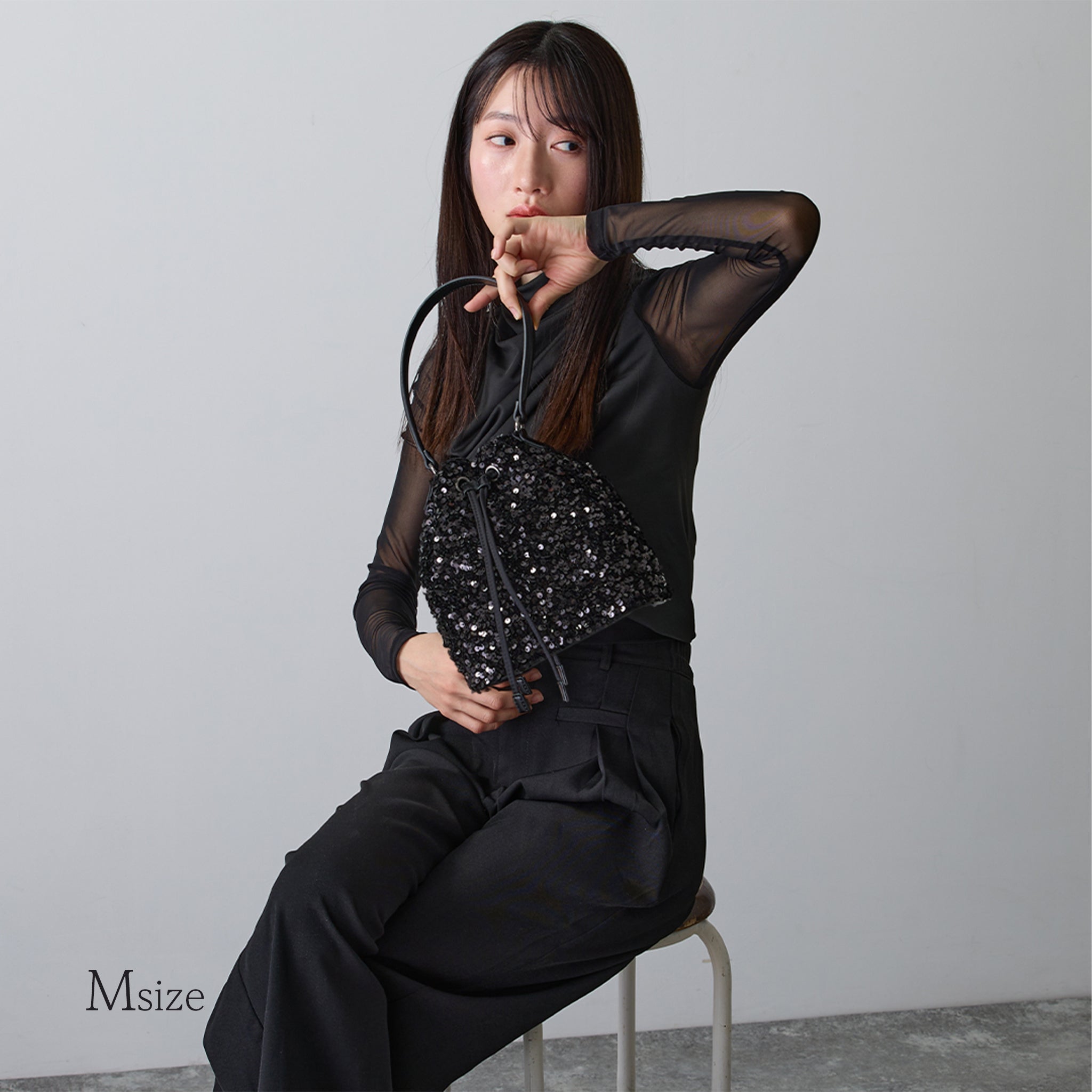 uniqute♡【スパンコール】Drawstring Bag-巾着バッグ スパンコール