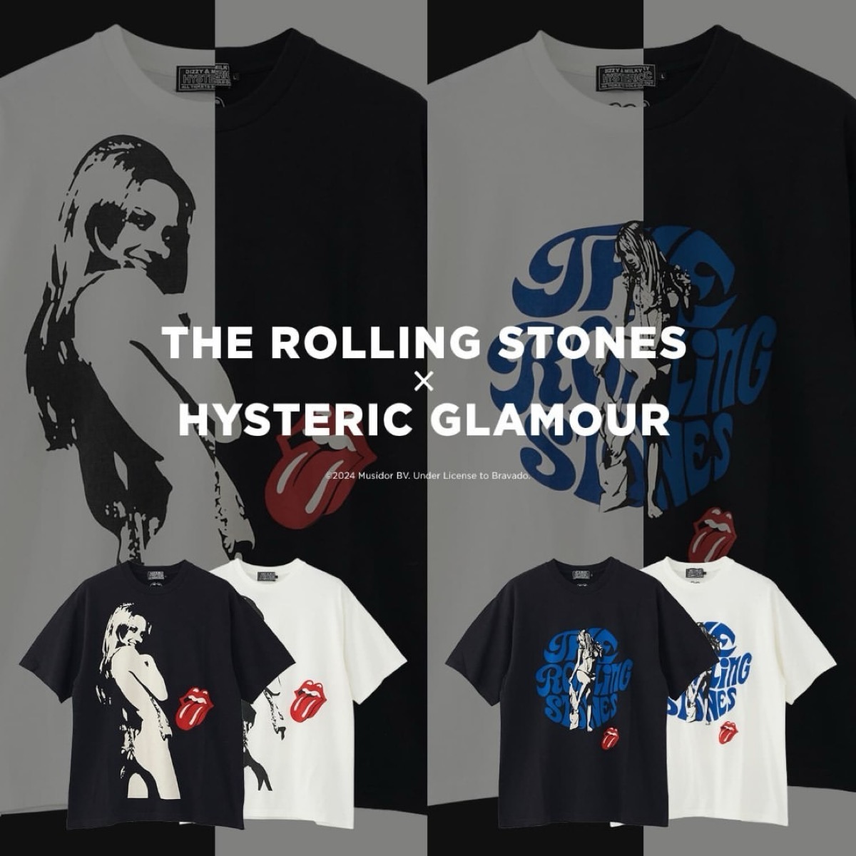 THE ROLLING STONES × HYSTERIC GLAMOUR コラボTシャツが国内3月16日