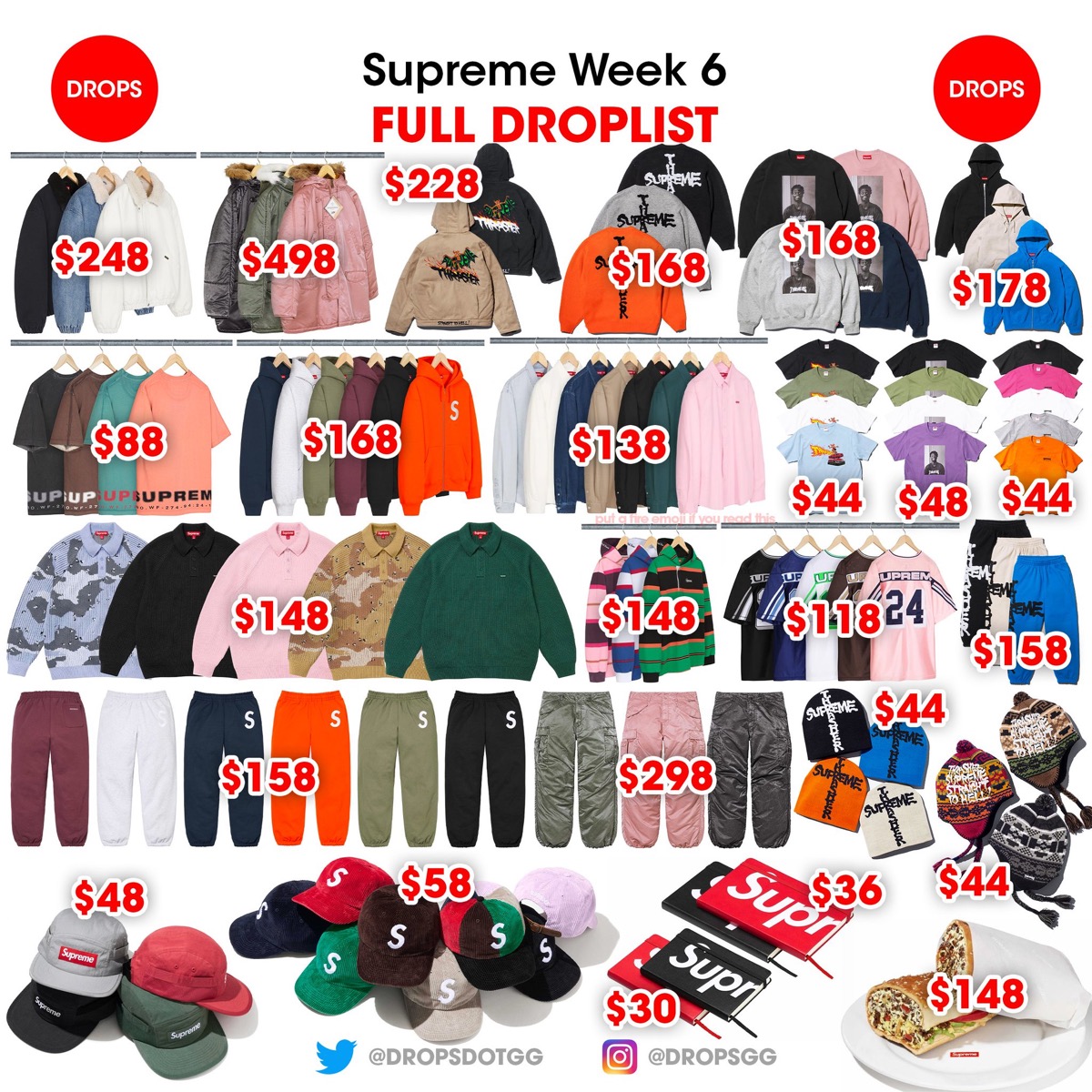 Supreme x Thrasher + Neck Face 24FW Week6が国内9月28日に発売予定