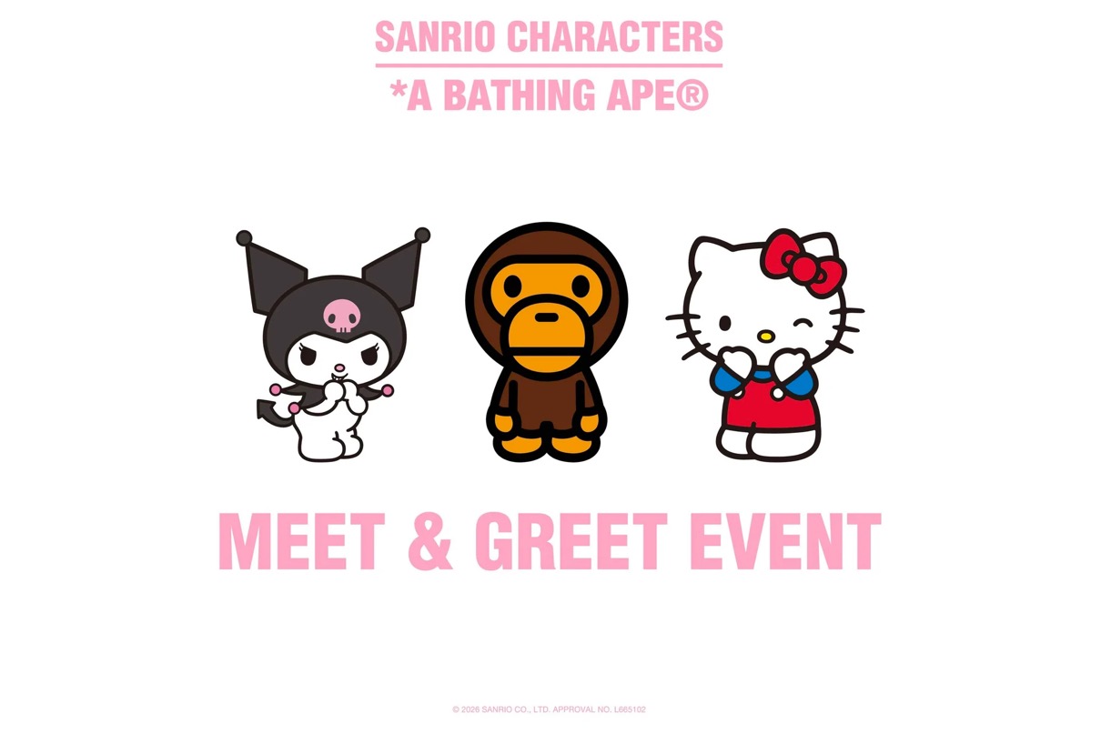 BAPE®︎ x SANRIO “KUROMI & HELLO KITTY”が国内2月28日より発売 | UP